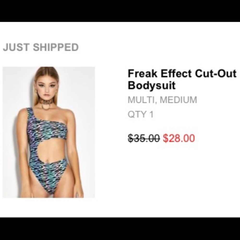 ✨FREAK EFFECT CUT-OUT BODYSUIT ✨ Dolls kill❣️